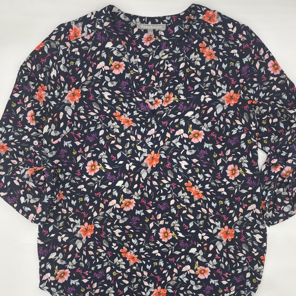 Daniel Rainn 3/4 Sleeve Floral Blouse
